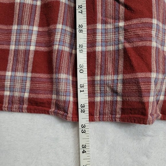 The Foundry Flannel Shirt Men 3XL Red Gray Plaid Button Up Long Sleeve *Read* - Picture 10 of 14